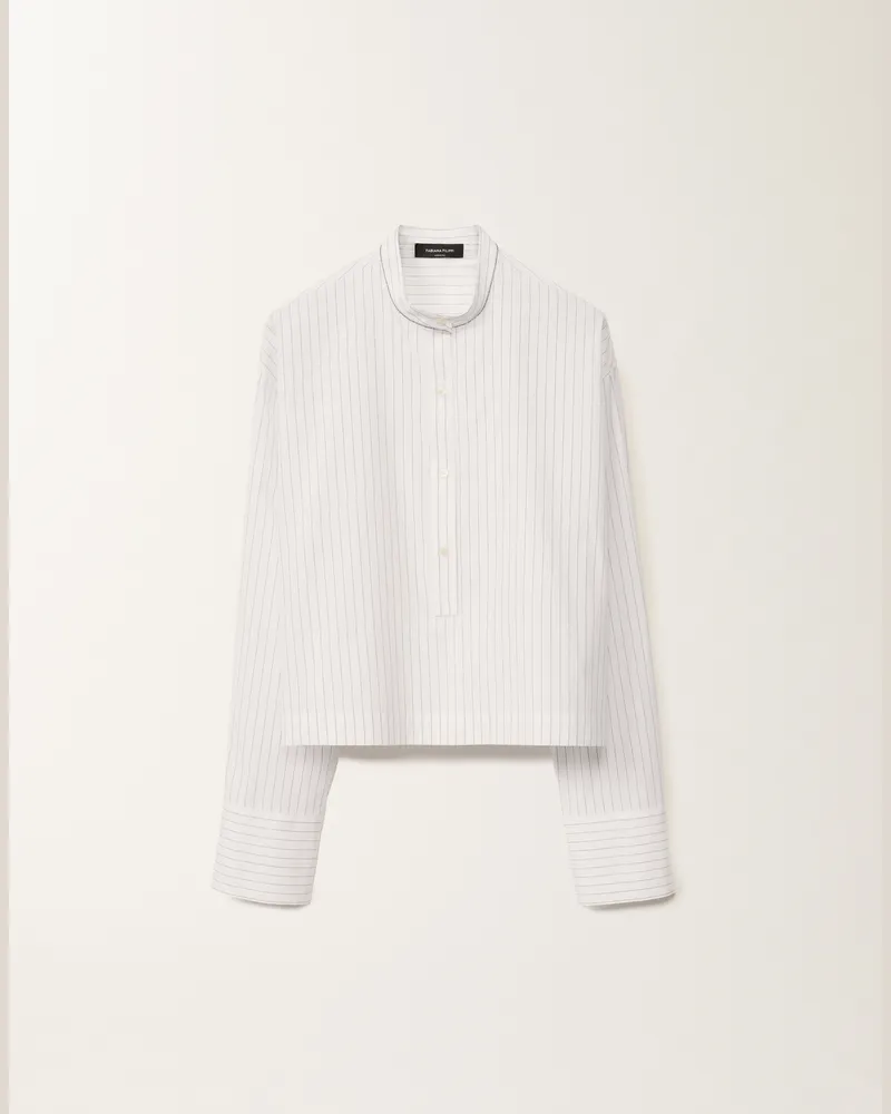 Fabiana Filippi Camicia In Popeline Rigato Bianco