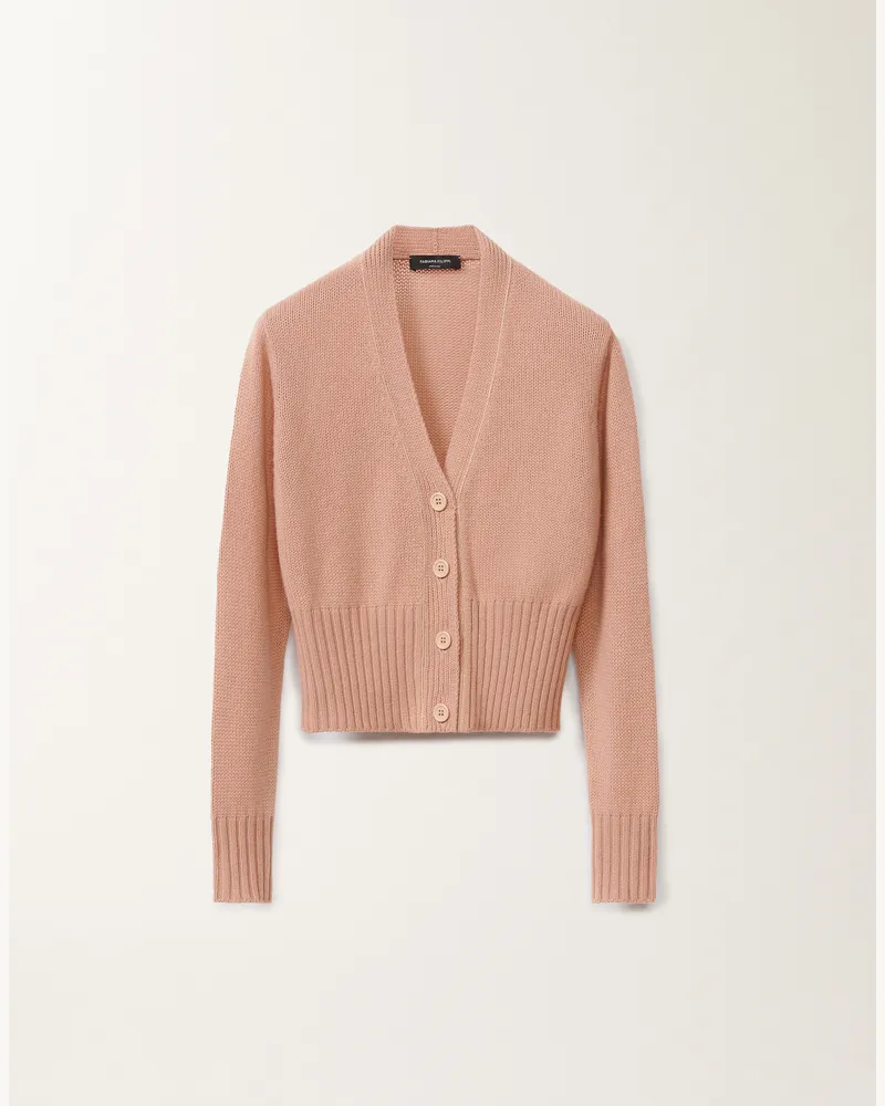 Fabiana Filippi Cardigan In Cashmere Garzato Rosa