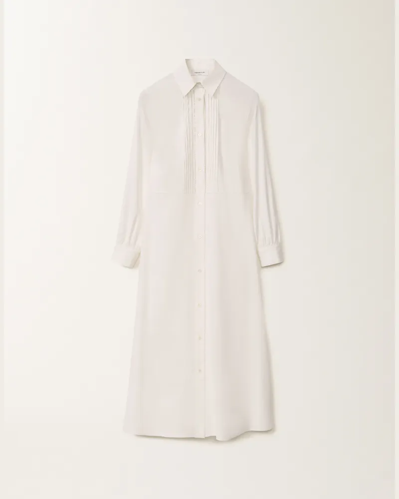 Fabiana Filippi Abito Chemisier In Lino E Viscosa Stretch Bianco