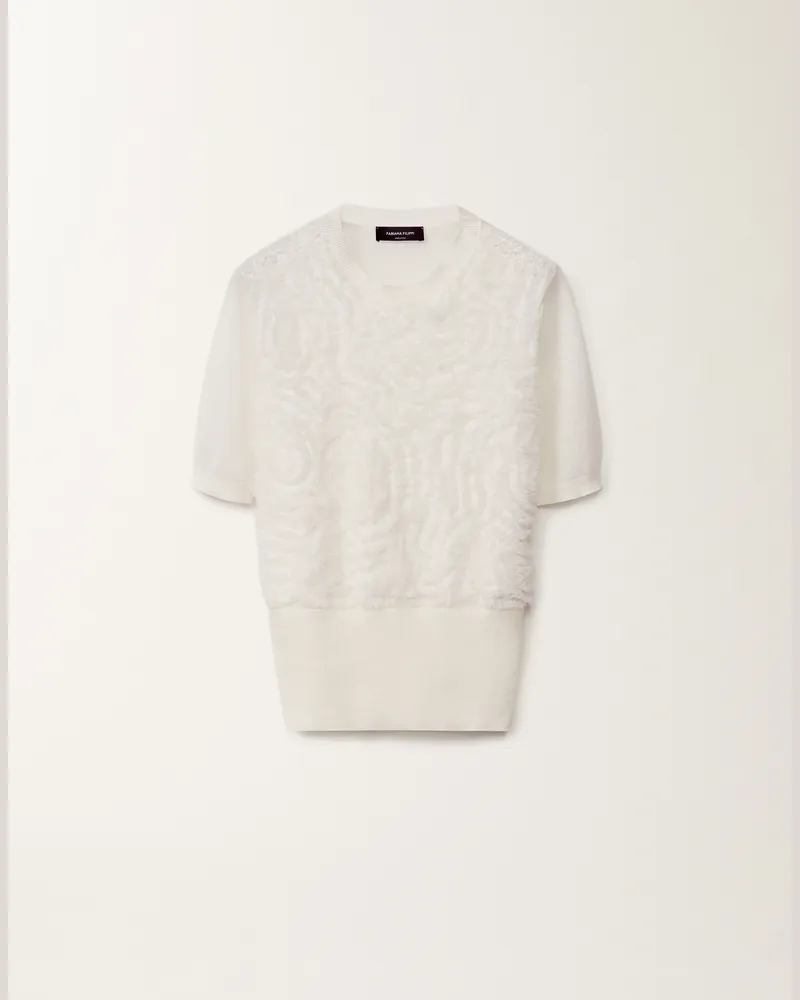 Fabiana Filippi Maglia In Lino Bianco