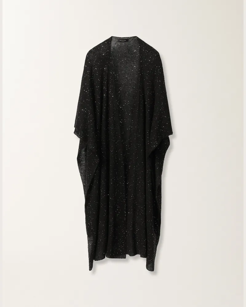 Fabiana Filippi Cappa Aperta In Mohair Nero