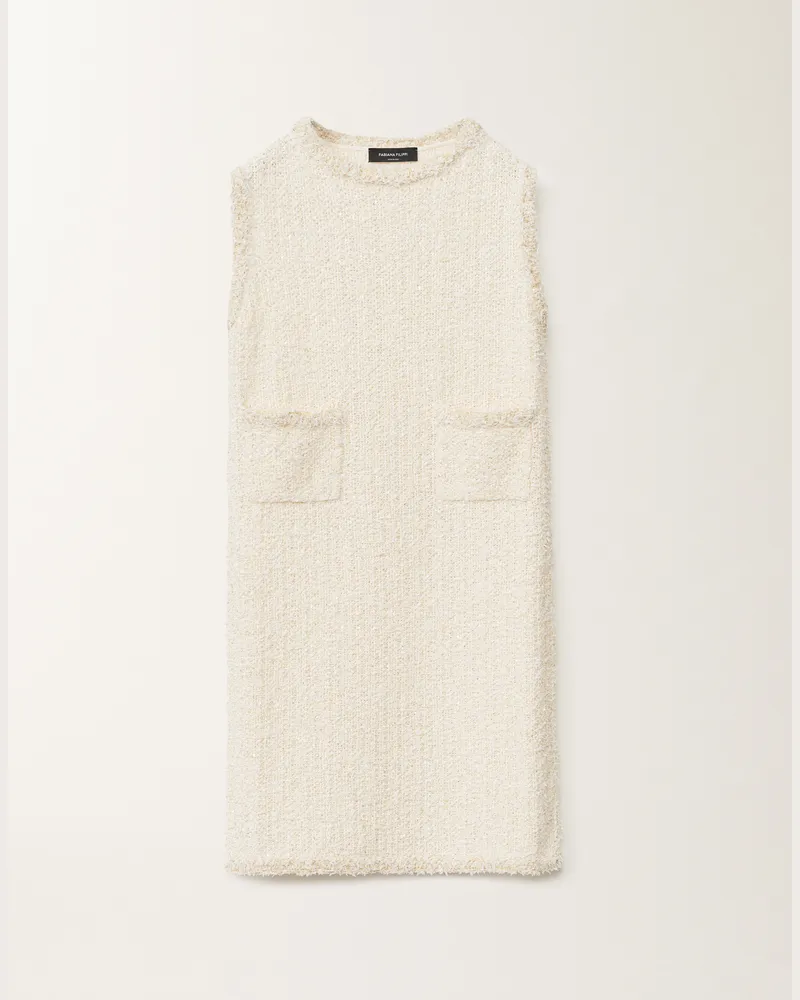 Fabiana Filippi Mini Abito Effetto Tweed Bianco