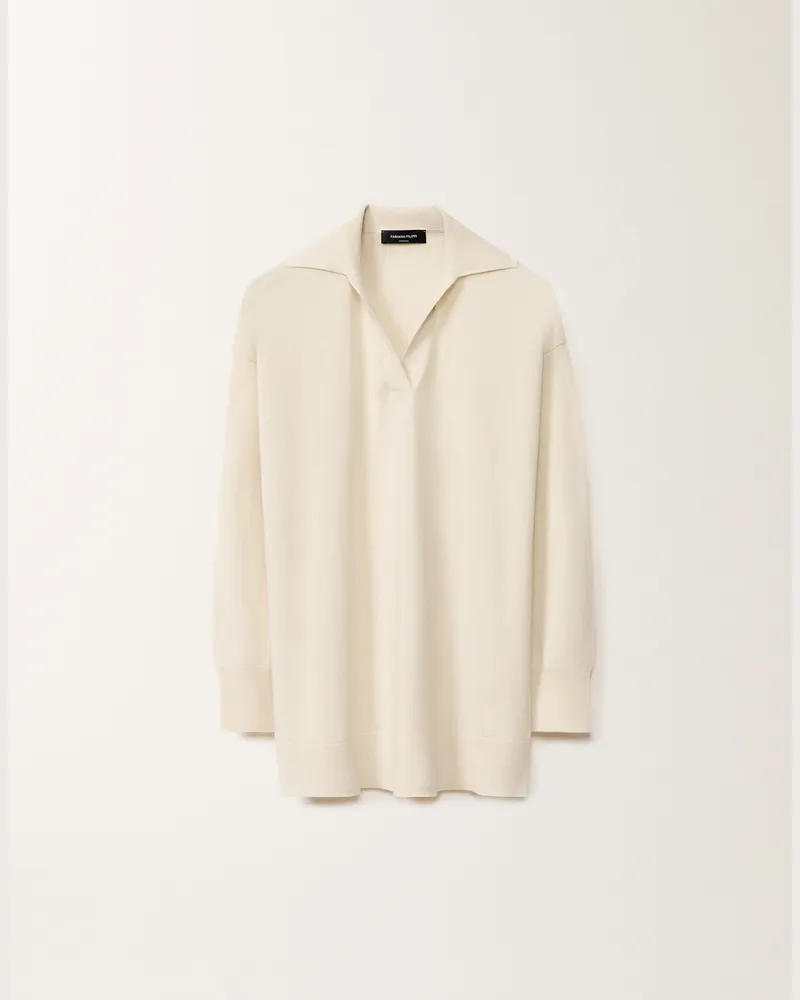 Fabiana Filippi Maglia In Lana E Cotone Bianco