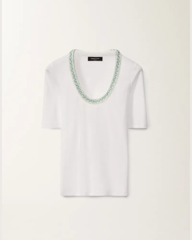 Fabiana Filippi T-shirt In Jersey Bianco