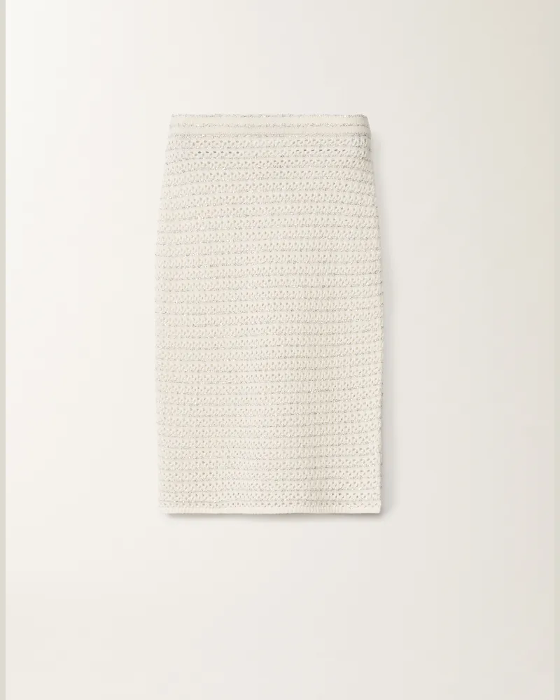 Fabiana Filippi Gonna In Cotone Con Paillettes Bianco