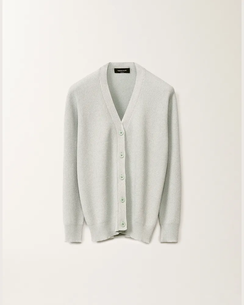 Fabiana Filippi Cardigan In Cotone Organico E Lurex Verde