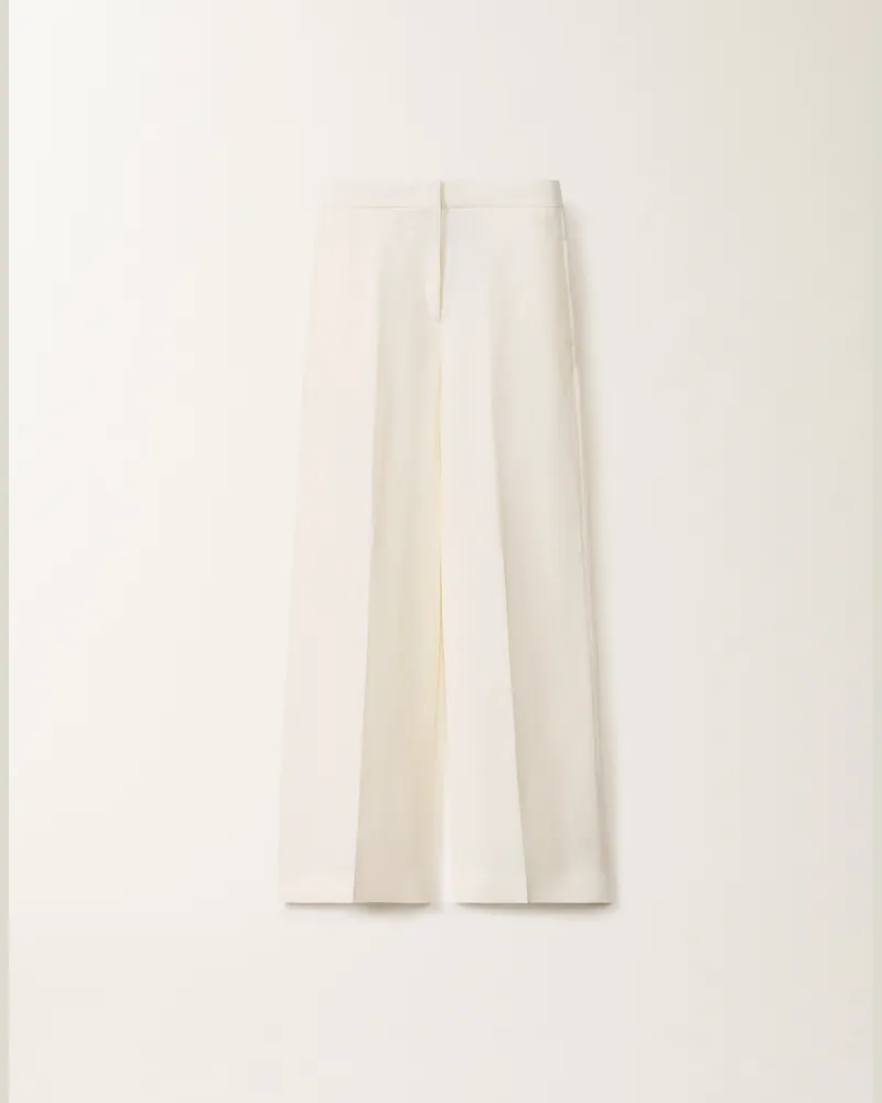 Fabiana Filippi Pantalone In Lino E Viscosa Bianco