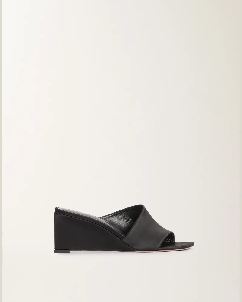Fabiana Filippi Zeppa In Raso Stretch Nero