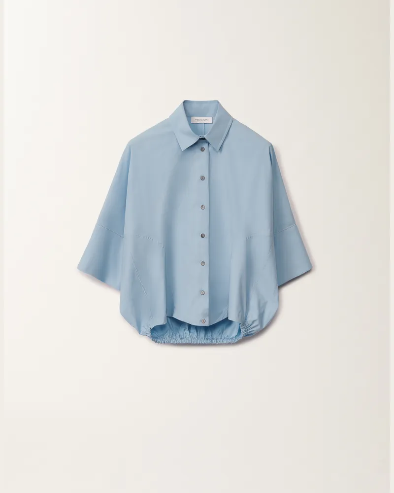 Fabiana Filippi Camicia In Popeline Stretch Celeste