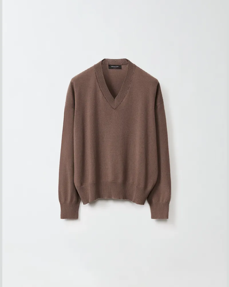 Fabiana Filippi Maglia In Cashmere Marrone