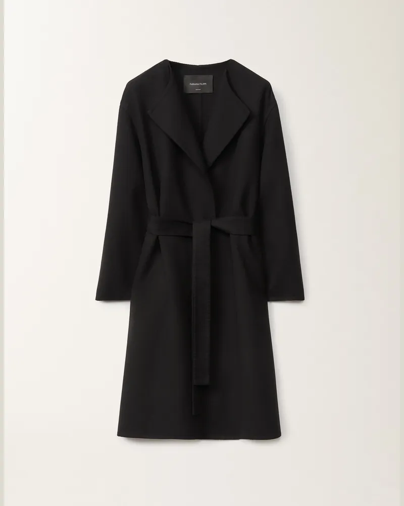 Fabiana Filippi Cappotto In Double Di Lana Nero