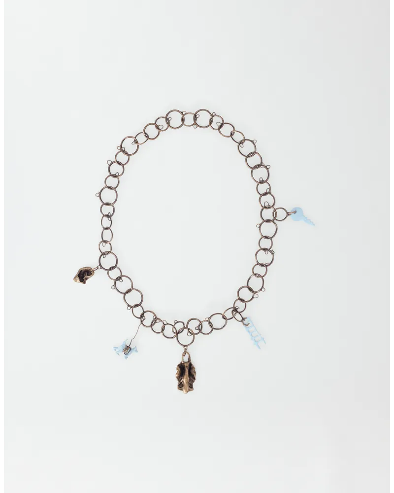 Fabiana Filippi Collana Catena Con Ciondoli In Ottone Eco - Donna  Oro Oro