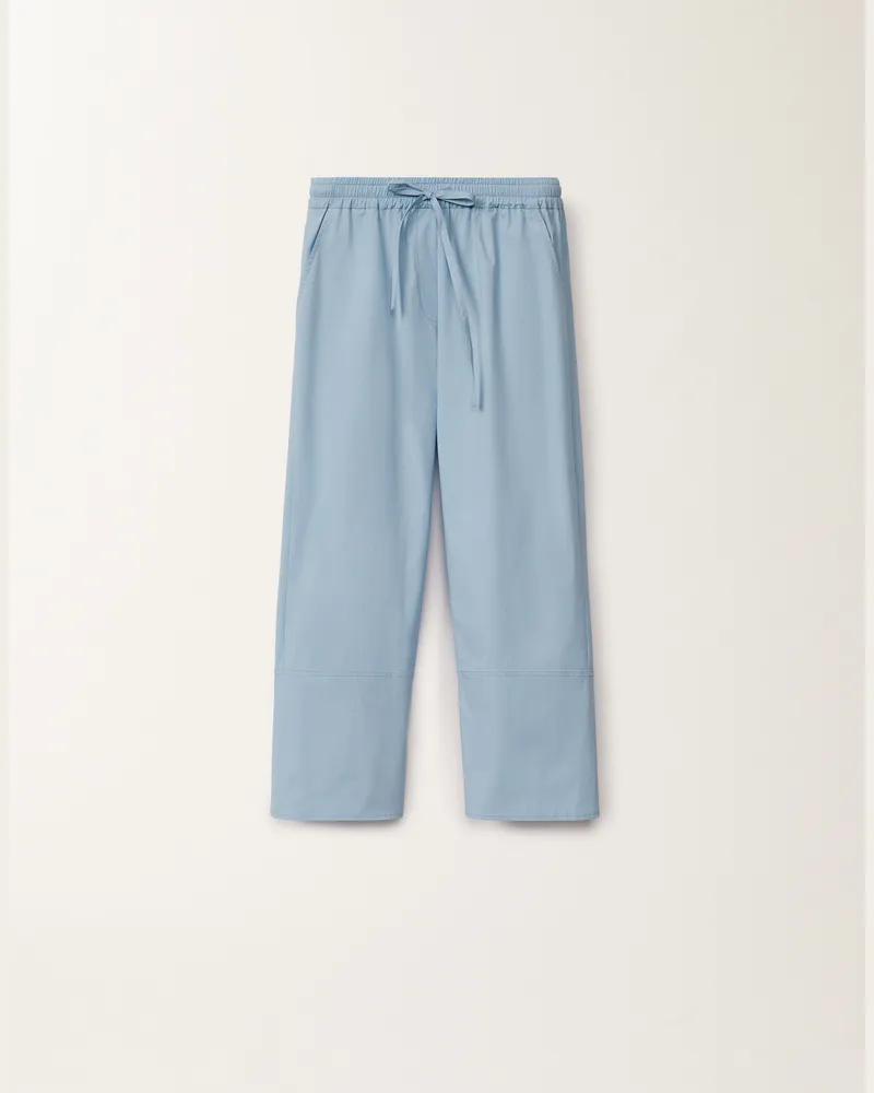Fabiana Filippi Pantalone In Popeline Stretch Celeste