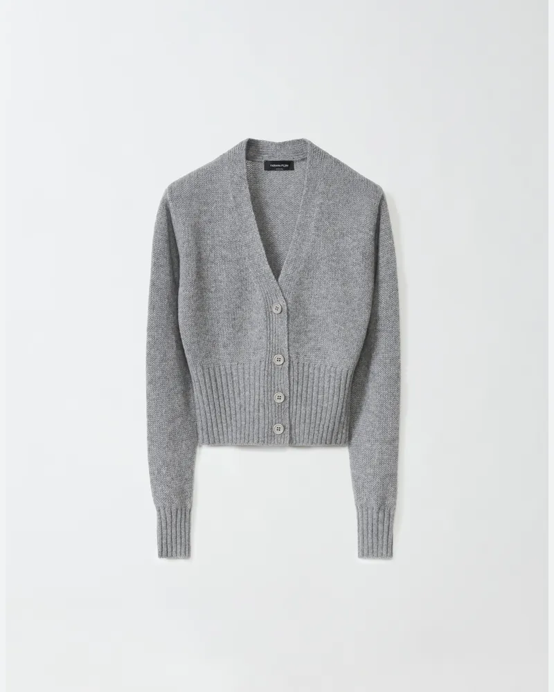 Fabiana Filippi Cardigan Corto In Cashmere Garza Roccia