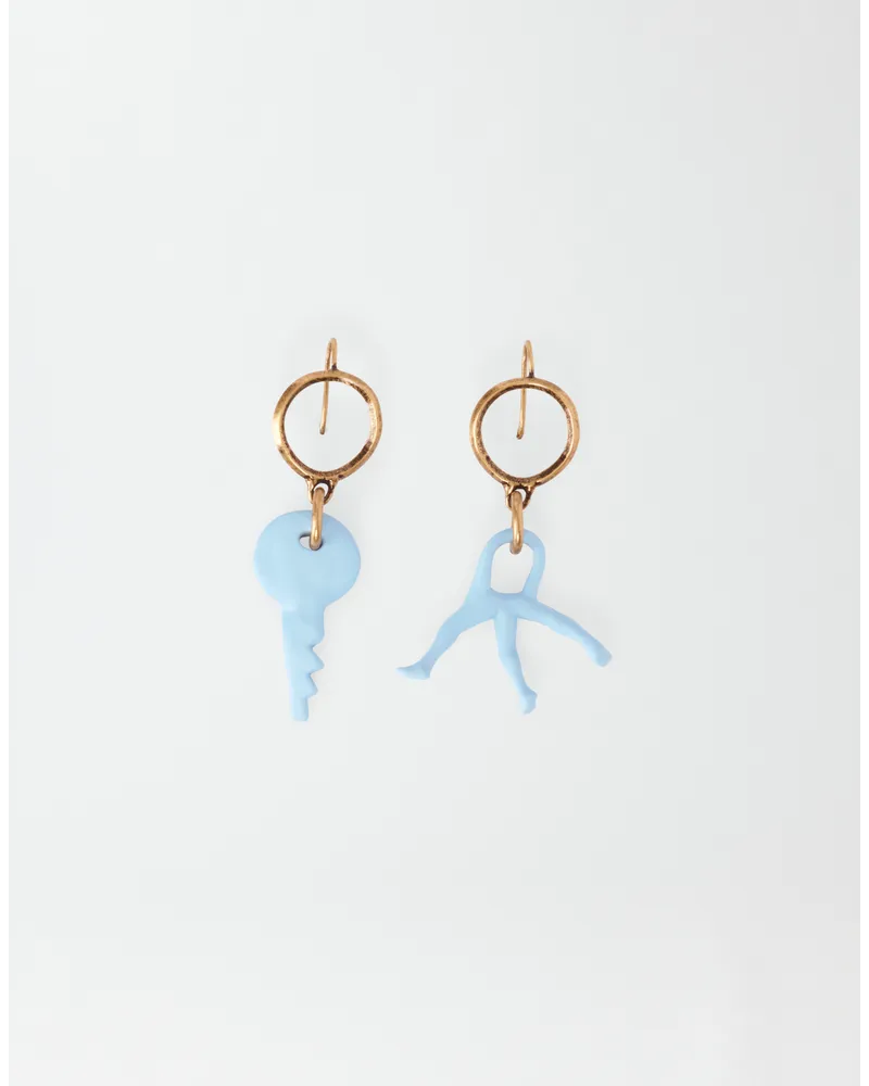 Fabiana Filippi Orecchini Con Ciondoli In Ottone Eco - Donna  Azzurro Azzurro