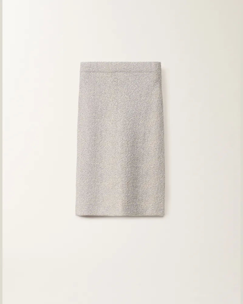 Fabiana Filippi Gonna In Tweed Di Maglia Lurex Vaniglia