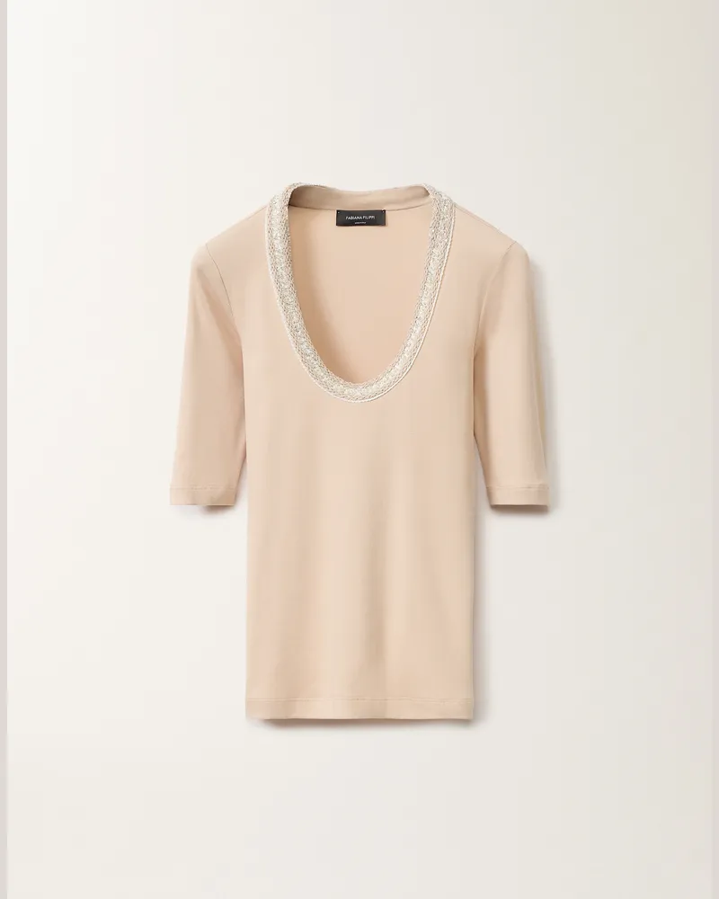 Fabiana Filippi T-shirt In Jersey Sabbia