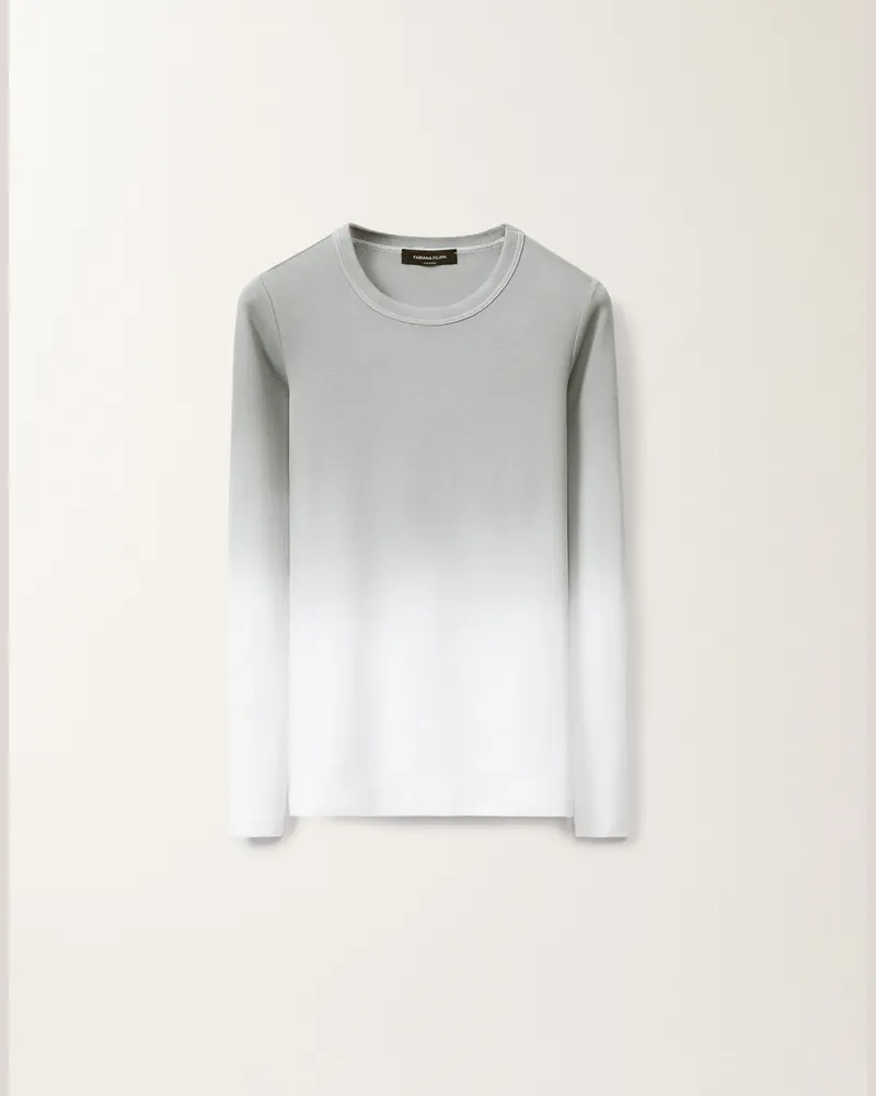 Fabiana Filippi T-shirt Stampa Sfumata In Jersey Grigio