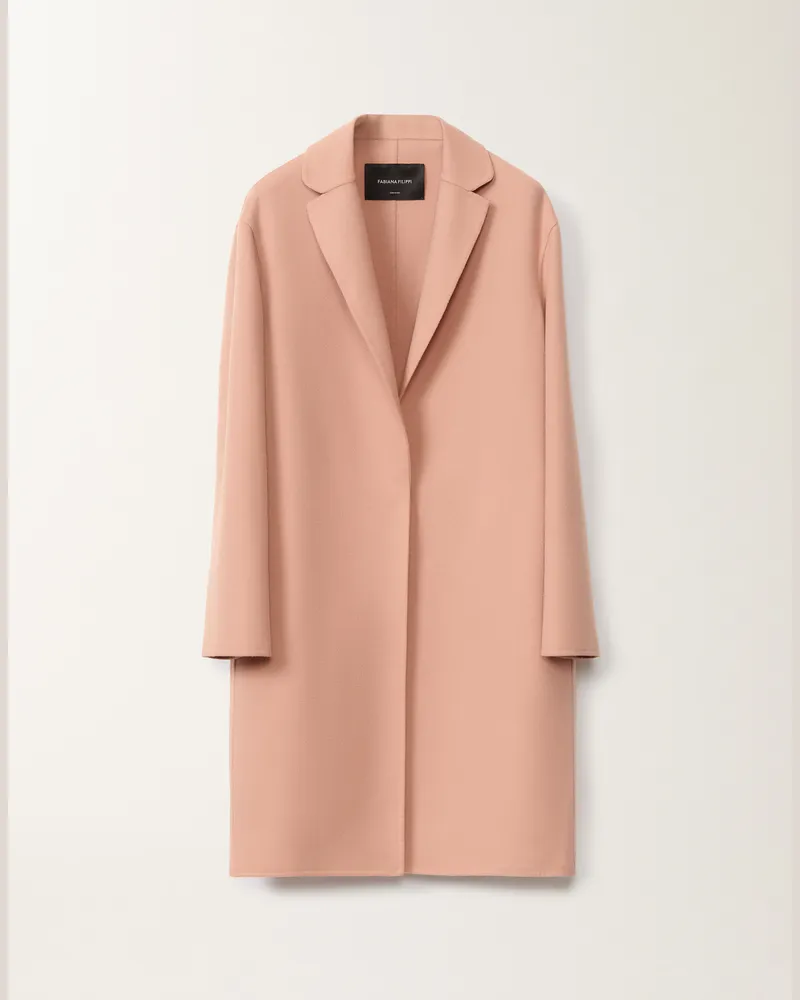 Fabiana Filippi Cappotto In Double Di Lana Rosa