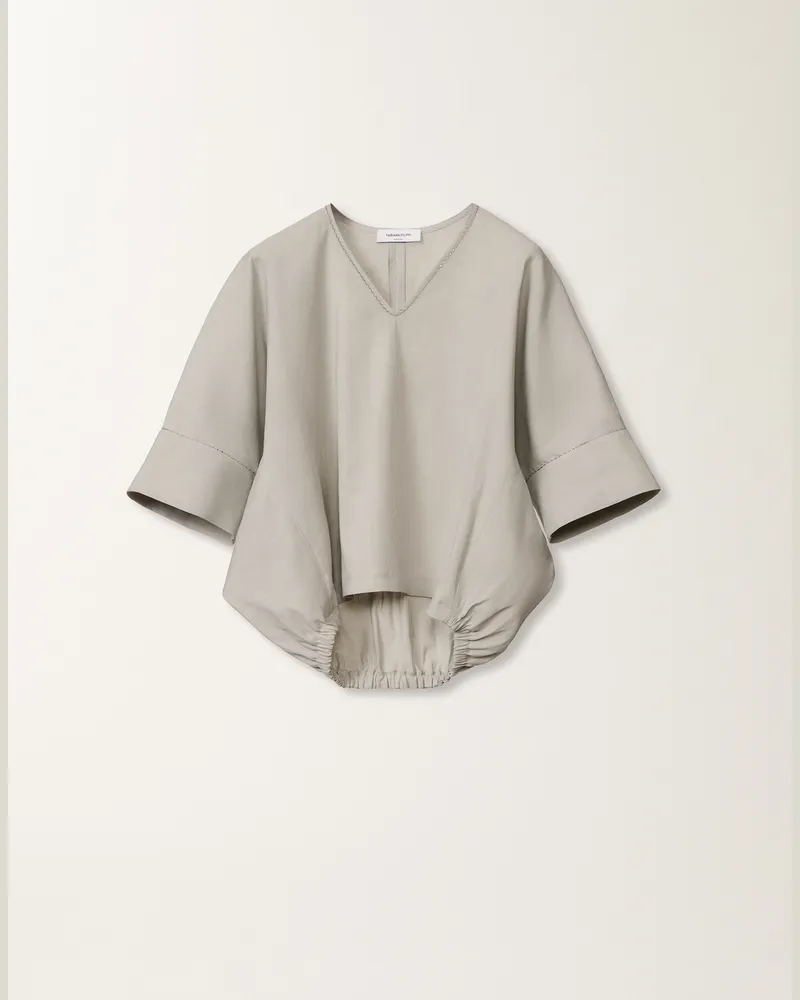 Fabiana Filippi Top In Lino E Viscosa Stretch Steel