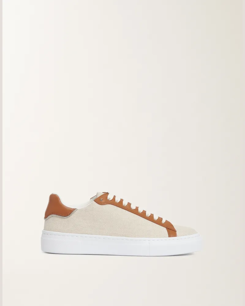 Fabiana Filippi Sneaker In Canvas E Pelle Marrone