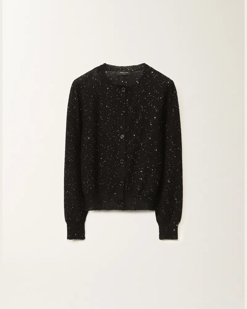 Fabiana Filippi Micro Cardigan In Mohair Nero