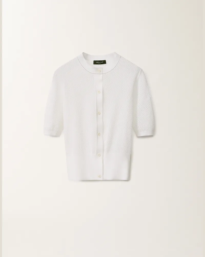 Fabiana Filippi Cardigan In Cotone Organico Bianco