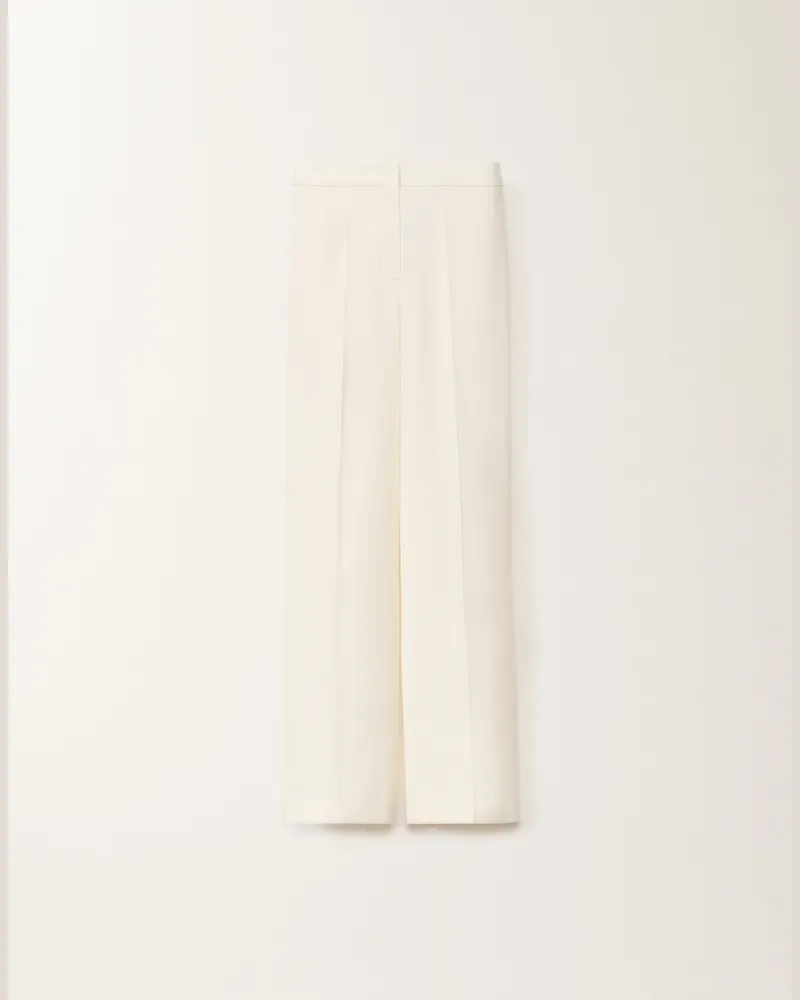 Fabiana Filippi Pantalone Deruta In Stuoia Lana E Lino Bianco