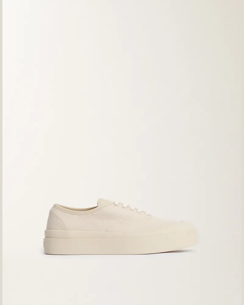 Fabiana Filippi Sneaker In Canvas E Nappa Bianco