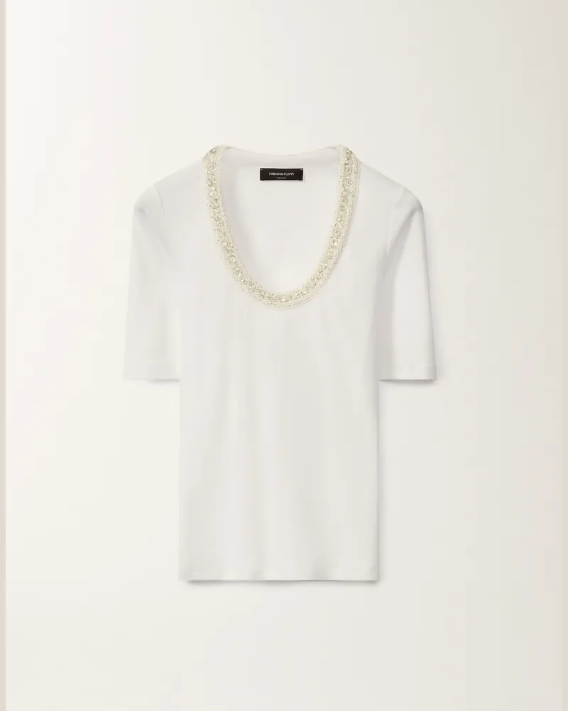 Fabiana Filippi T-shirt In Jersey Bianco