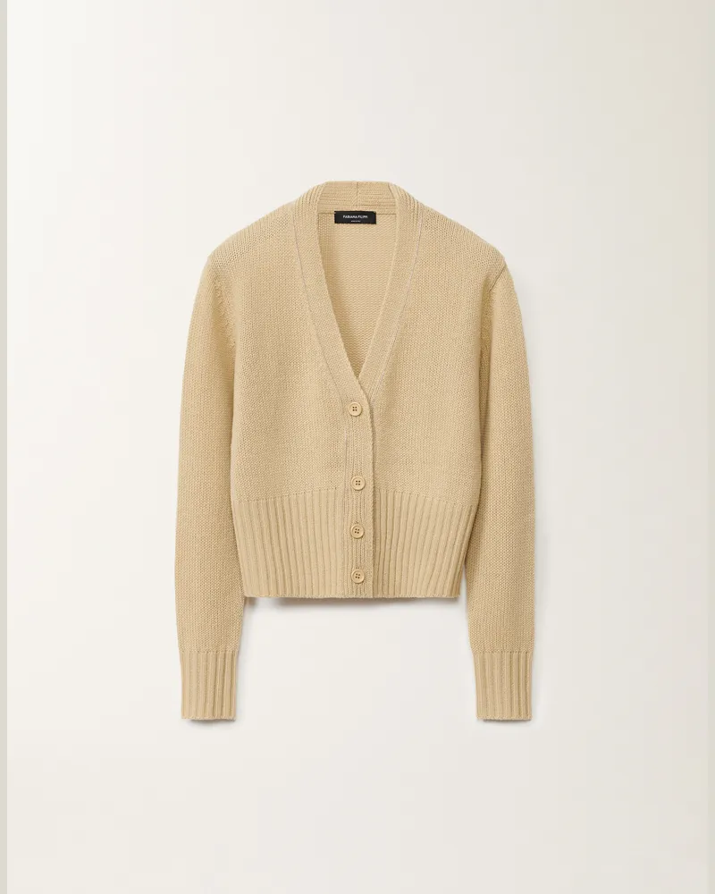Fabiana Filippi Cardigan In Cashmere Garzato Giallo