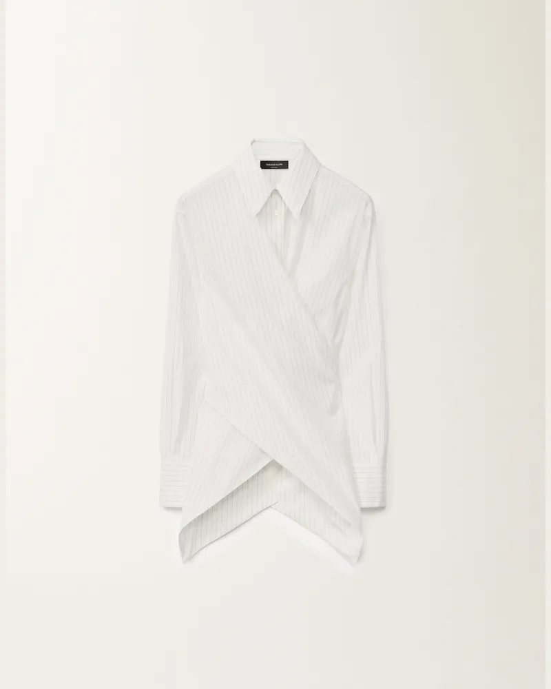 Fabiana Filippi Camicia In Popeline Rigato Bianco