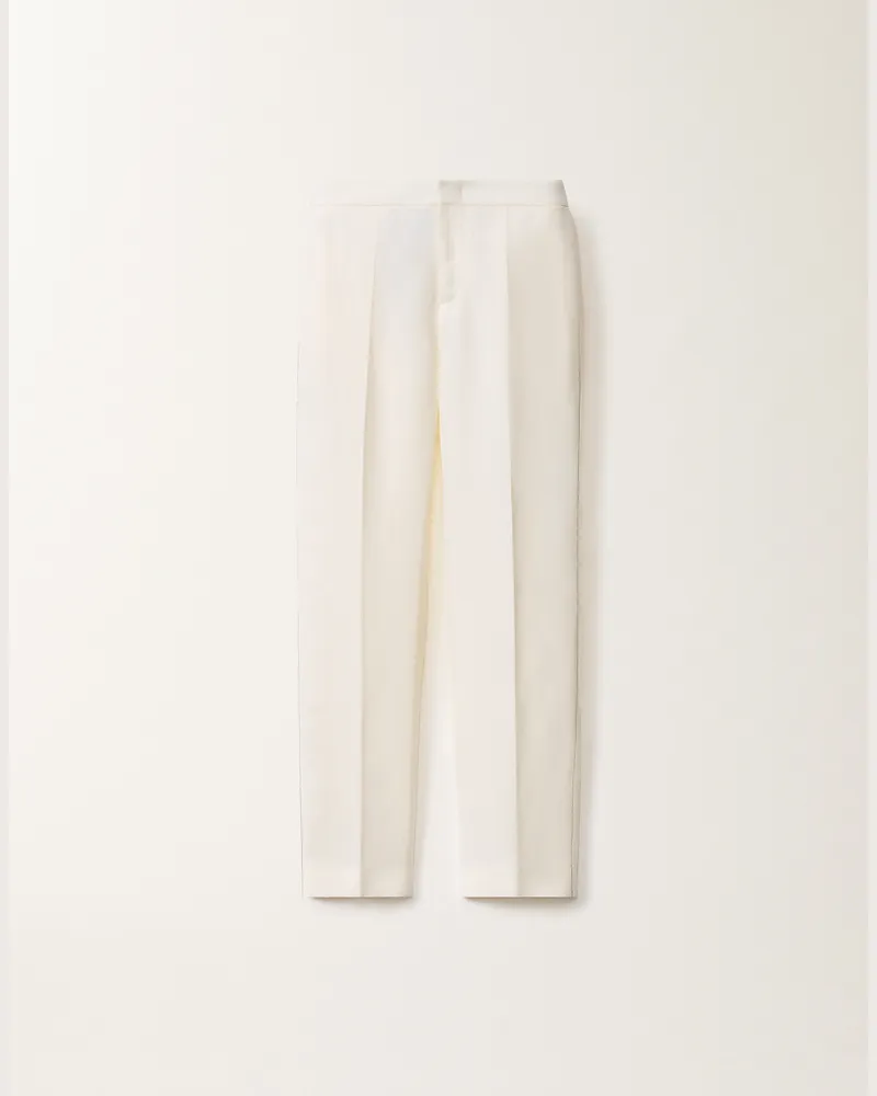 Fabiana Filippi Pantalone Montefalco In Lino E Viscosa Bianco