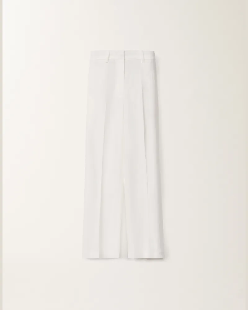Fabiana Filippi Pantalone In Lino E Viscosa Stretch Bianco