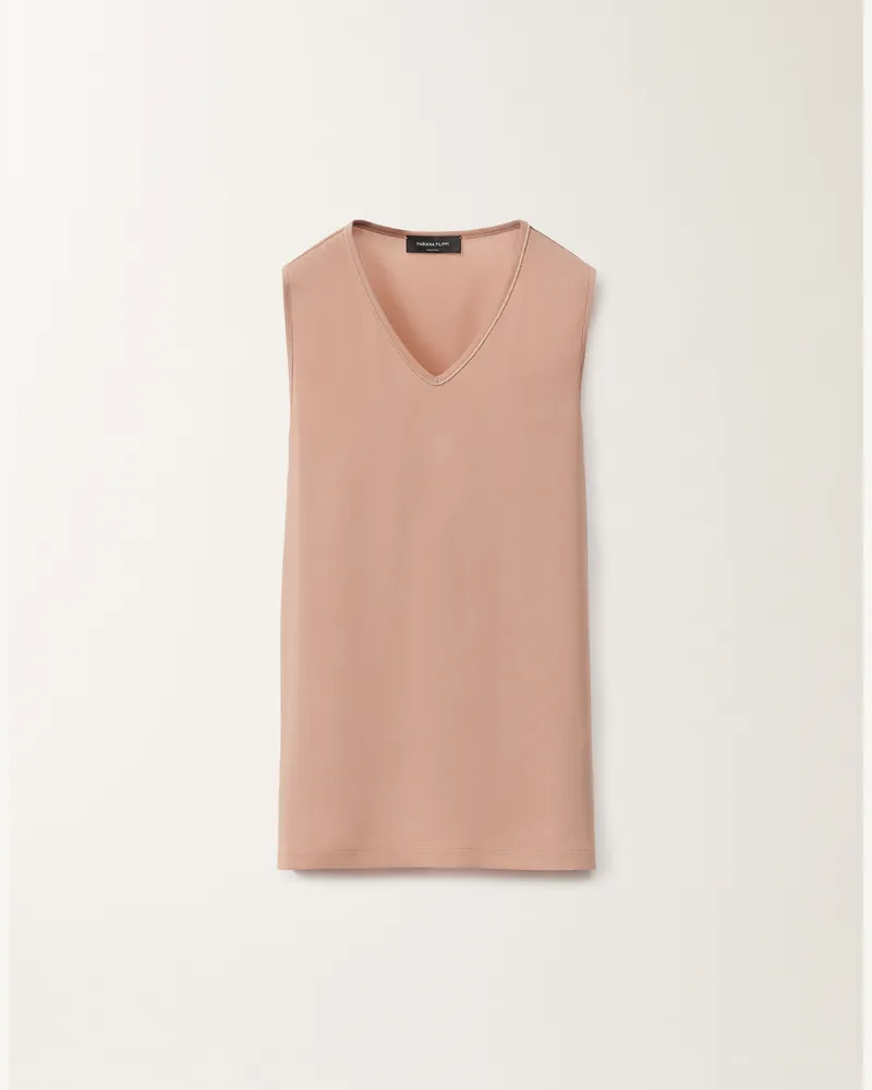 Fabiana Filippi Canotta In Sablé Stretch Rosa