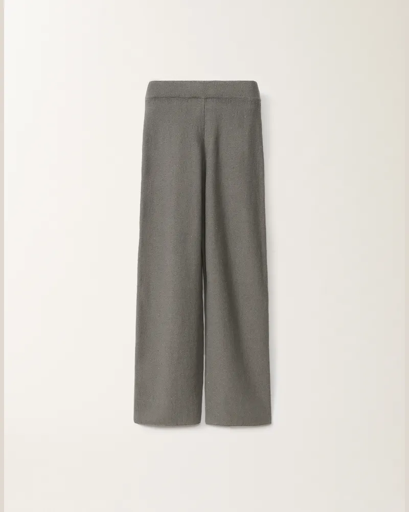 Fabiana Filippi Pantalone In Cotone E Lino Con Paillettes Grigio