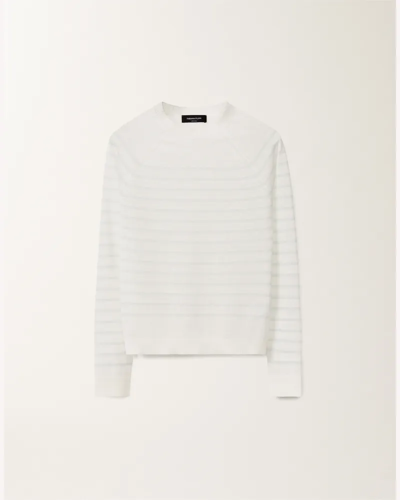Fabiana Filippi Maglia A Righe In Lino Bianco
