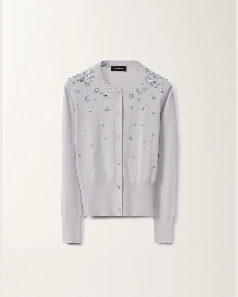 Fabiana Filippi Cardigan In Cotone Malva