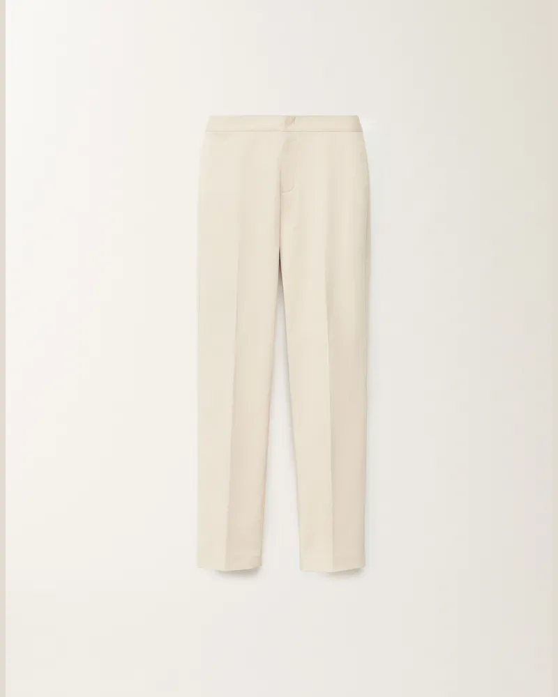 Fabiana Filippi Pantalone Montefalco In Cotone E Seta Mikado Vaniglia