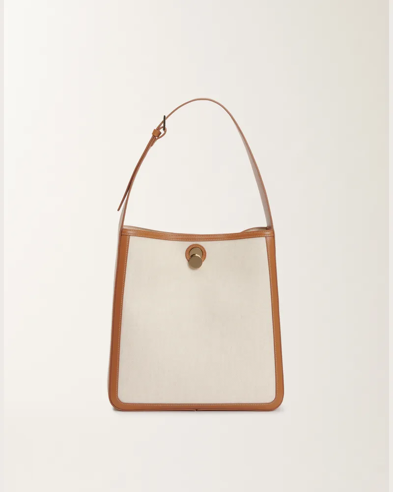 Fabiana Filippi Borsa Eclissi In Canvas E Pelle Marrone