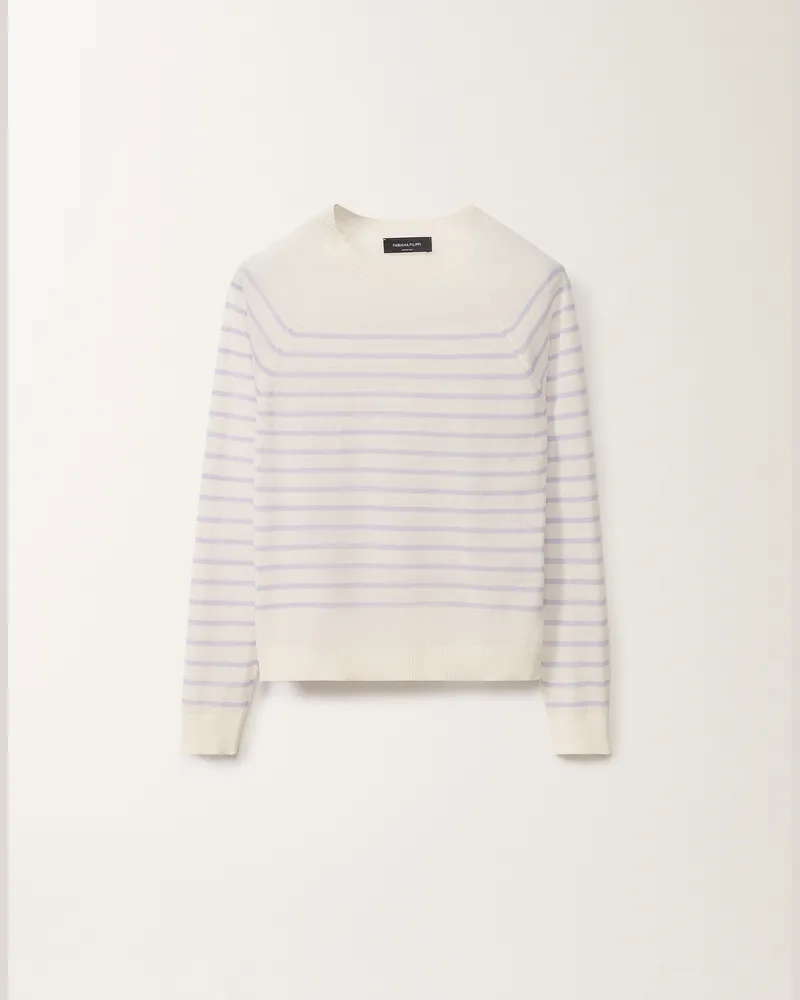 Fabiana Filippi Maglia A Righe In Lino Bianco