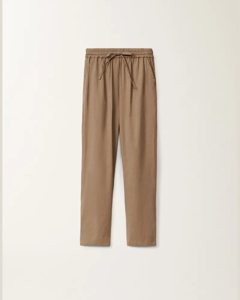 Fabiana Filippi Pantalone In Lino E Viscosa Stretch Taupe