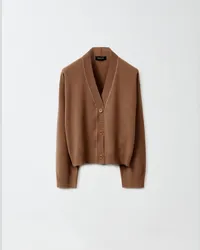 Fabiana Filippi Cardigan Boxy In Cashmere Marrone