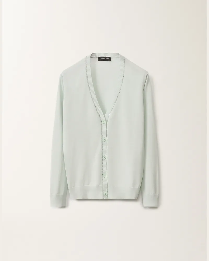 Fabiana Filippi Cardigan In Cotone Organico Verde