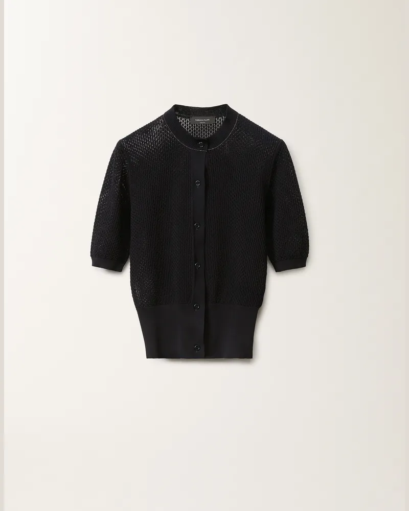 Fabiana Filippi Cardigan In Cotone Organico Blu