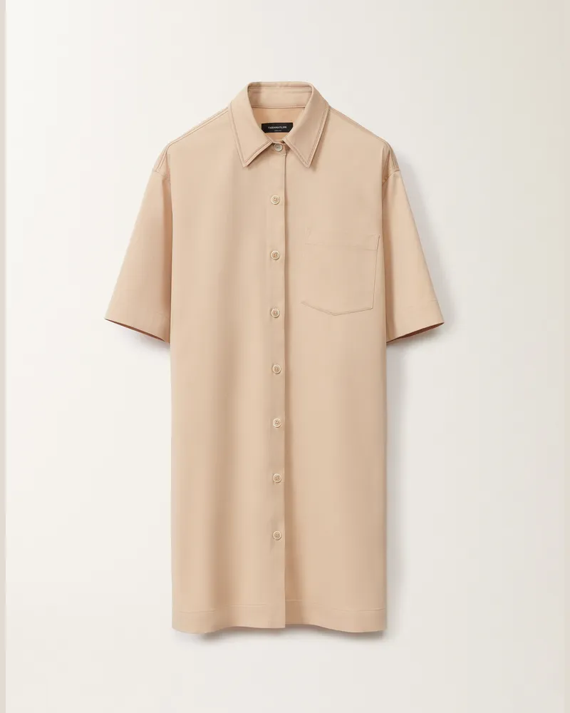 Fabiana Filippi Mini Abito In Gabardina Di Cotone Marrone
