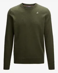 K-Way SEBASTIEN LAMBSWOOL - Knitwear - Pull  Over GREEN BLACKISH 