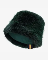 K-Way PASCALLE AMIABLE ECO FUR REVERSIBLE - Headwear - Cappello BLACK PIRATE-GREEN DK FAUX FUR 