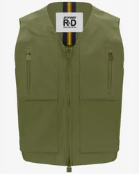 K-Way BARNEL POCKETS BONDED JERSEY - Jackets - Gilet GREEN SPHAGNUM-GREY 