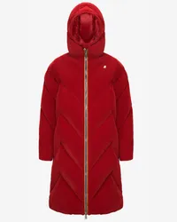 K-Way SIDOINEL HEAVY QUILTED VELVET TOUCH - Jackets - Lungo - Donna - RED DK TOMATO 